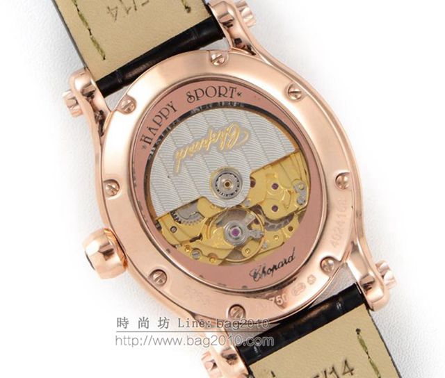 Chopard手錶 蕭邦快樂鑽系列 橢圓型機械6T28新款 蕭邦時尚女表 蕭邦機械女士腕表  hds1842